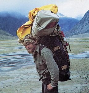 Load-carrying up the weasel valley toward Mt. Asgard, Baffin Island, 1975. Photo courtesy of Charlie Porter.
