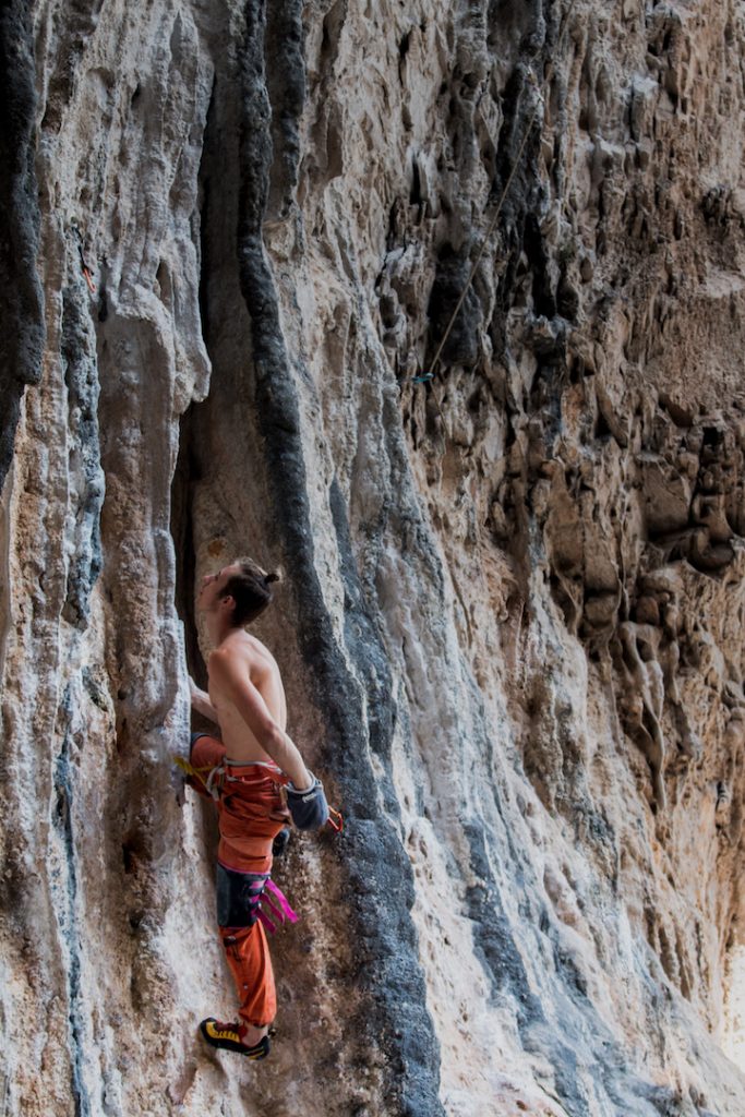 Senior Tanner Mack works his tufa filled project in Rodellar. Photo: Courtesy of Georgia Witchel.