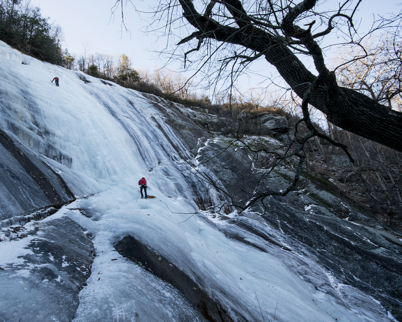 Ice flows out in Asheville, North Carolina. Photo: Alex O'Neill.