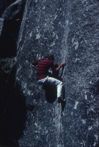 Lanman leading Adrenaline in Yosemite. Photo: Richard Massiah.