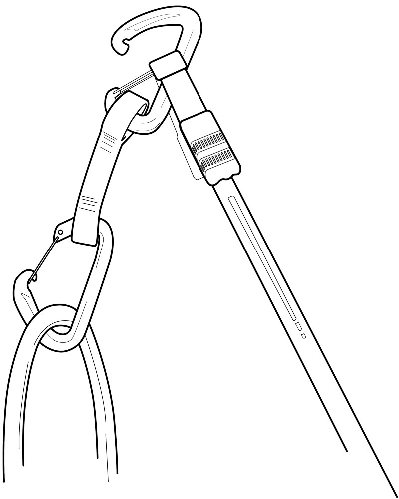 <strong>Figure 2:</strong> A homemade stick clip in operation. <strong>Figure 2:</strong> A homemade stick clip in operation.