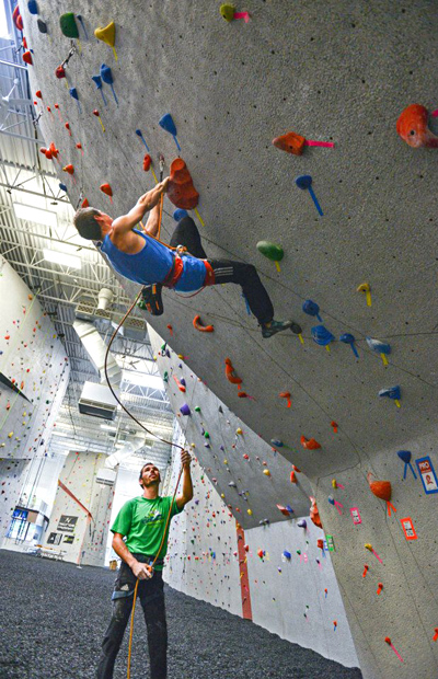 Carlos Traversi and Kevin Jorgeson flying up routes at Vertical Endeavors, Glendale Heights, IL. Photo: Eric Hörst. Carlos Traversi and Kevin Jorgeson flying up routes at Vertical Endeavors, Glendale Heights, IL. Photo: Eric Hörst.