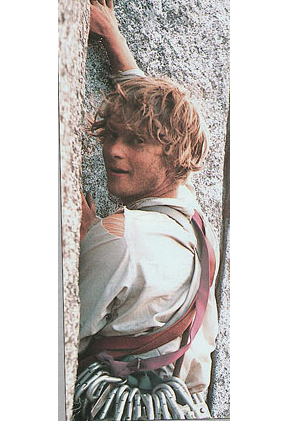 Charlie Porter on the second ascent of <em>Tis-Sa-Ack</em>, 1972. Photo: Jack Roberts.
