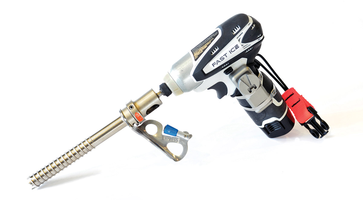 Fast Ice - world’s first cordless ice-screw drill.