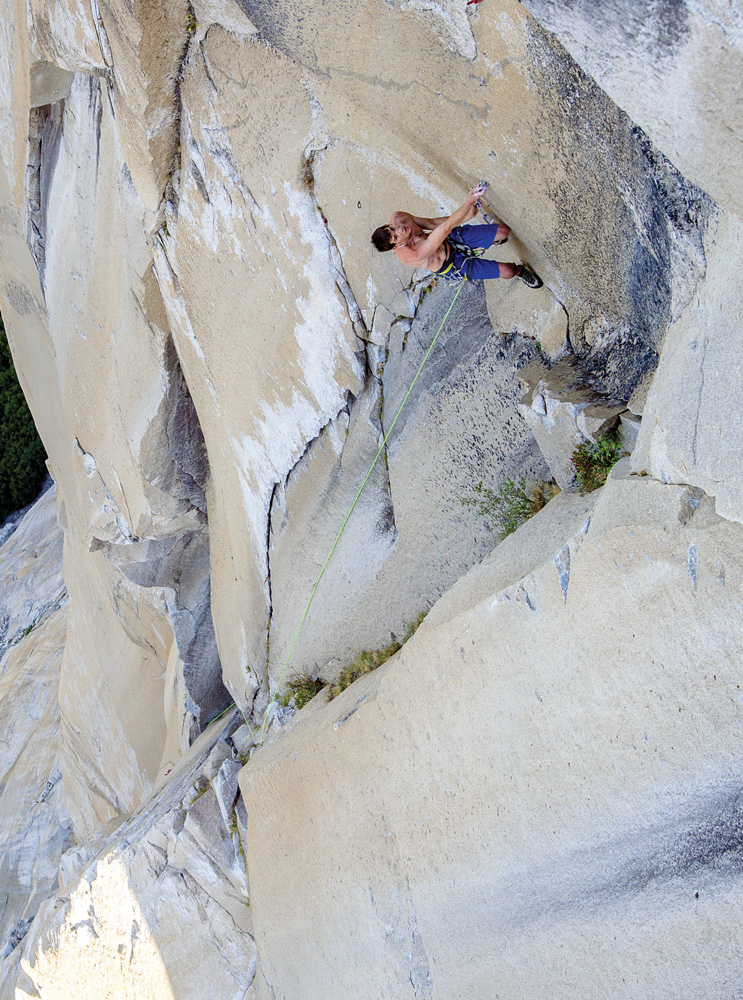 Honnold tops out on the final bolt ladder. Photo: Paul Hara. Honnold tops out on the final bolt ladder. Photo: Paul Hara.