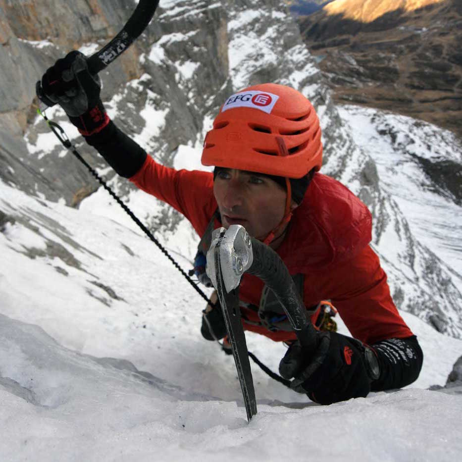 Ueli Steck on his record breaking solo of the Eiger North Face. Photo courtesy of Ueli Steck. Ueli Steck on his record breaking solo of the Eiger North Face. Photo courtesy of Ueli Steck.