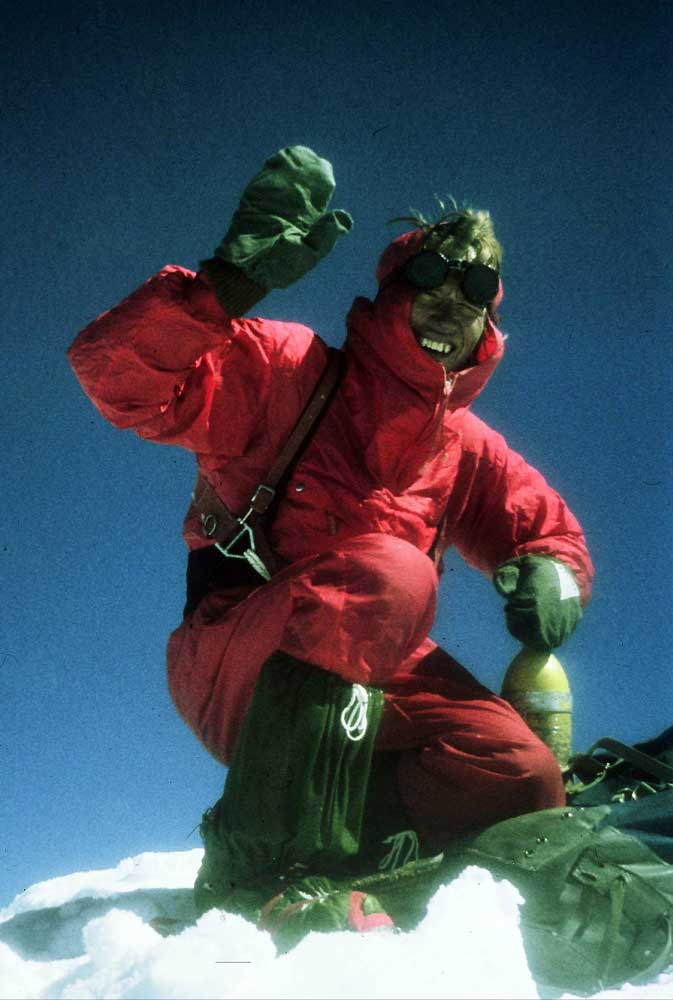Nejc Zaplotnik on the summit of Makalu in 1975, having just climbed the South Face. Photo: Nejc Zaplotnik collection. Nejc Zaplotnik on the summit of Makalu in 1975, having just climbed the South Face. Photo: Nejc Zaplotnik collection.