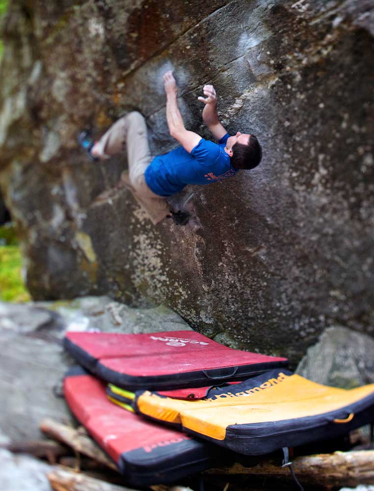 Dave MacLeod, healthy and strong, on the second ascent of Mystic Stylez (V15), Magic Wood, Switzerland. Photo: Lukasz Warzecka / PolishedProject. Dave MacLeod, healthy and strong, on the second ascent of Mystic Stylez (V15), Magic Wood, Switzerland. Photo: Lukasz Warzecka / PolishedProject.