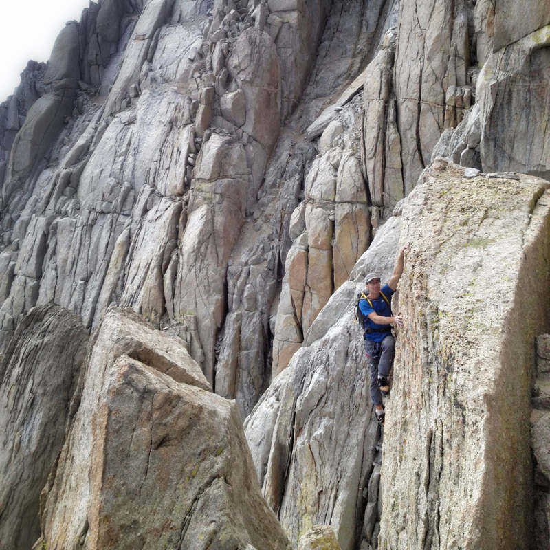 Cedar Wright climbing on Mt. Langley. Photo by Alex Honnold.